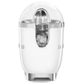 Smeg 50s Style citrus juicer - White, stainless steel reamer and strainer, Tritan Renew bowl - CJF11WHAU