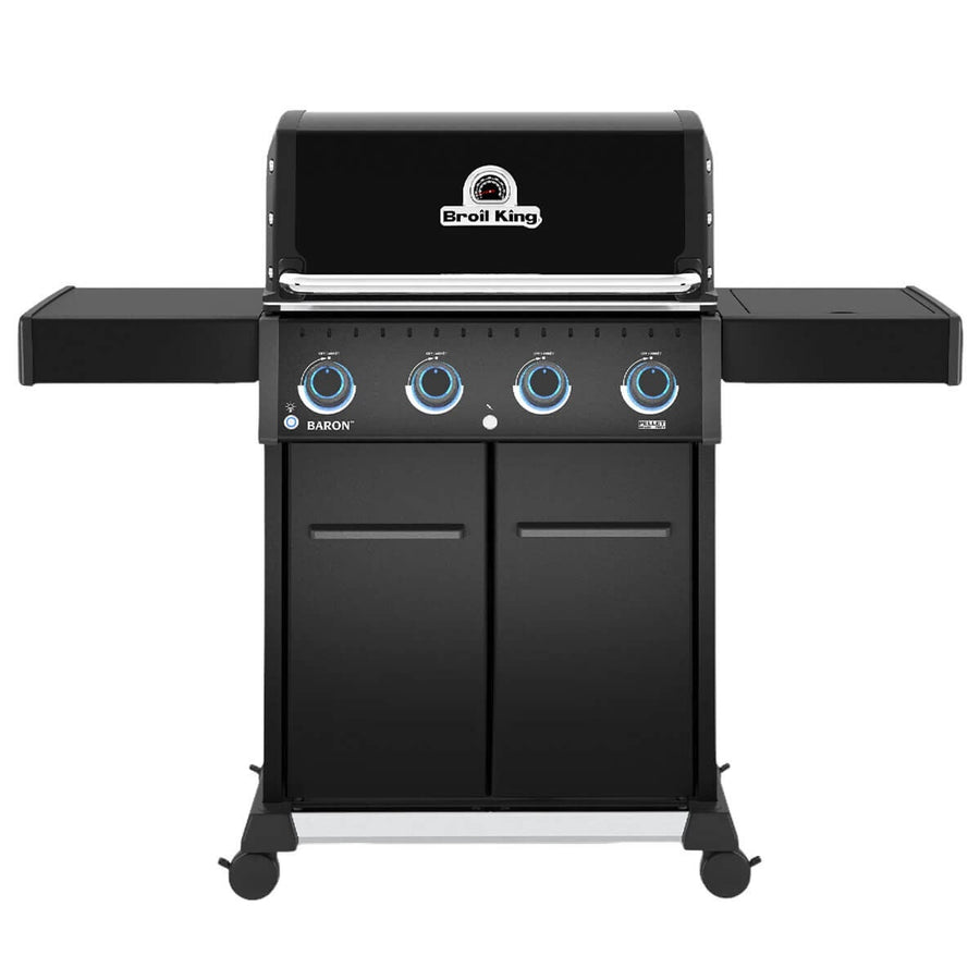Broil King Baron 420 Pro Shadow 4 Burner Gas BBQ - Freestanding, Black, Electronic Ignition - 674153AU