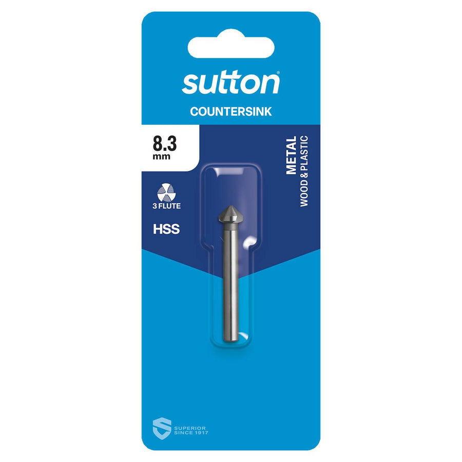 Sutton Tools Countersink Bit - 8.3mm - HSS - Three Flute - SuperSaverAU - view 1
