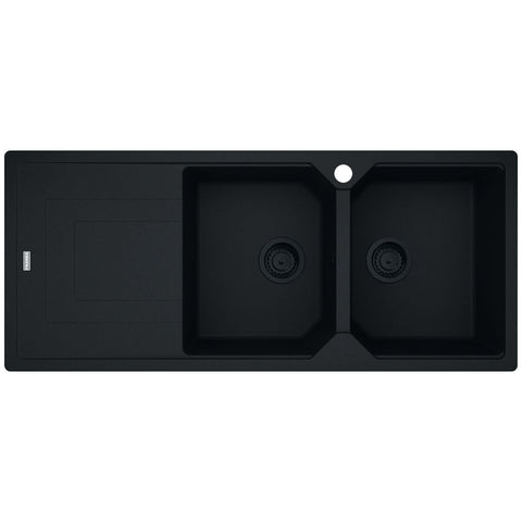 Franke Urban double bowl topmount or flush mount sink - left hand drainer - Matte Black - UBG621MBLHD
