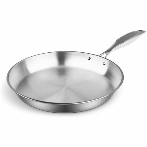 SOGA 30cm Stainless Steel Frying Pan - Even Heat Distribution, Induction Compatible - FRYPANSS286530CM