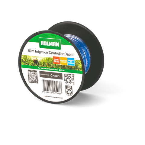 Holman 50m Irrigation Wire Cable - 5 Assorted Colours, Spool