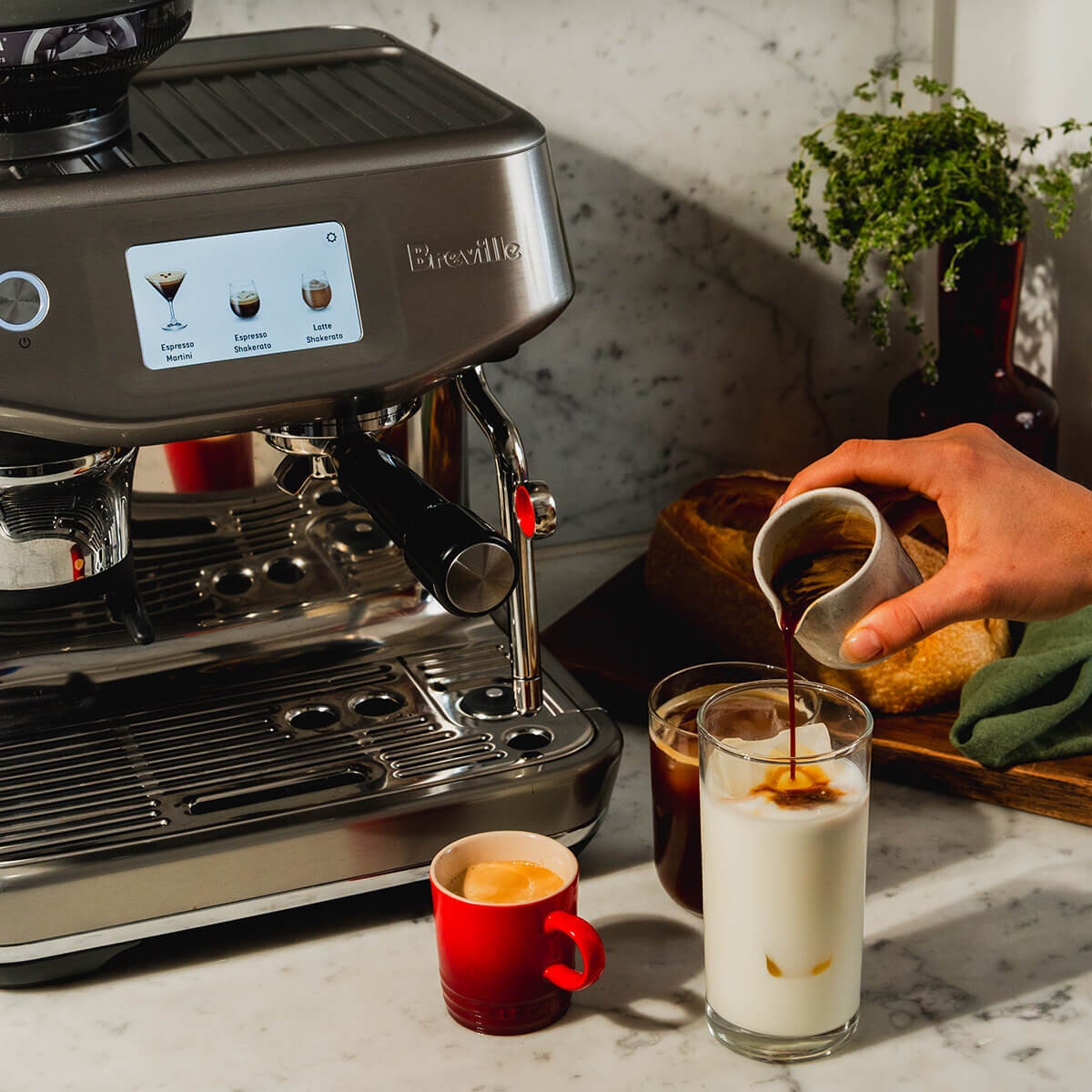 Breville Barista Touch Impress Coffee Machine - 13 Presets, Auto MilQ, Sea Salt White - BES881SST2IAN2