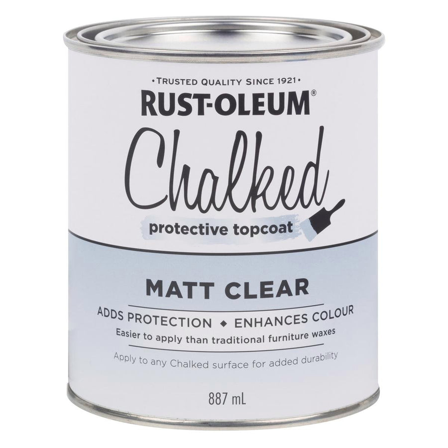 Rust Oleum Chalked Protective Topcoat 887ml Matt Clear Durable Finish - SuperSaverAU - view 1