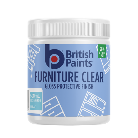 British Paints Furniture Clear Gloss Finish - 500ml - Durable Protection - SuperSaverAU - view 1
