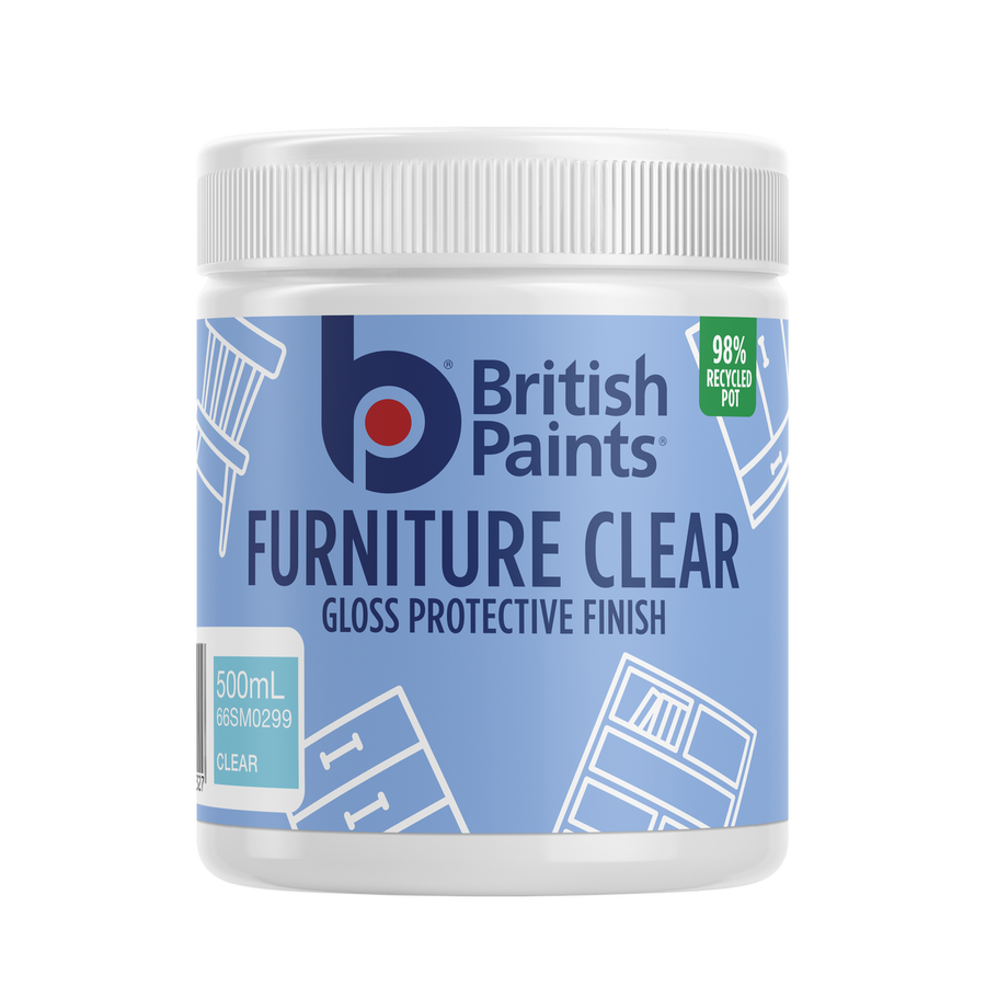 British Paints Furniture Clear Gloss Finish - 500ml - Durable Protection - SuperSaverAU - view 1