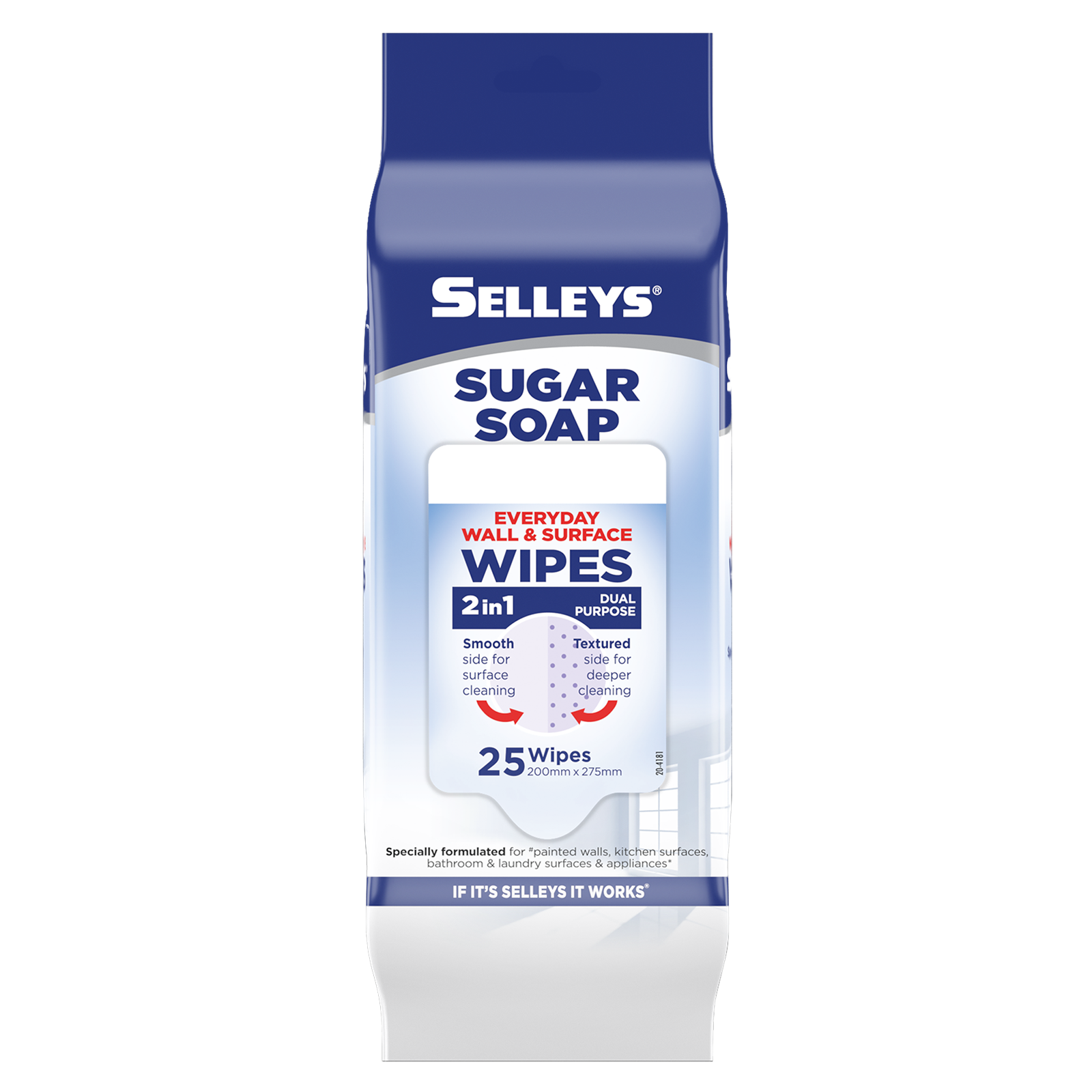 Selleys Sugar Soap Wall Cleaning Wipes 25 Pack, Indoor & Outdoor