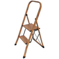 L.T. Williams 2 Step Ladder with Bar - Woodgrain Aluminium - 120kg Load Capacity - 9757