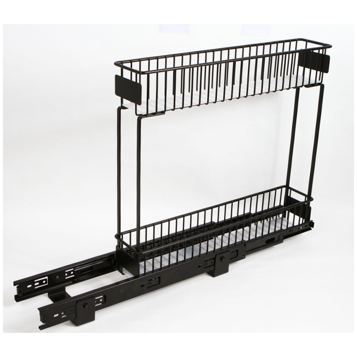 L.T. Williams 2-Tier Gliding Baskets 100/100 - Black PC Steel - Base Mounted - 9715