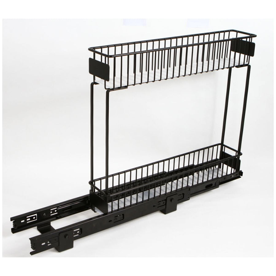 L.T. Williams 2-Tier Gliding Baskets 100/100 - Black PC Steel - Base Mounted - 9715