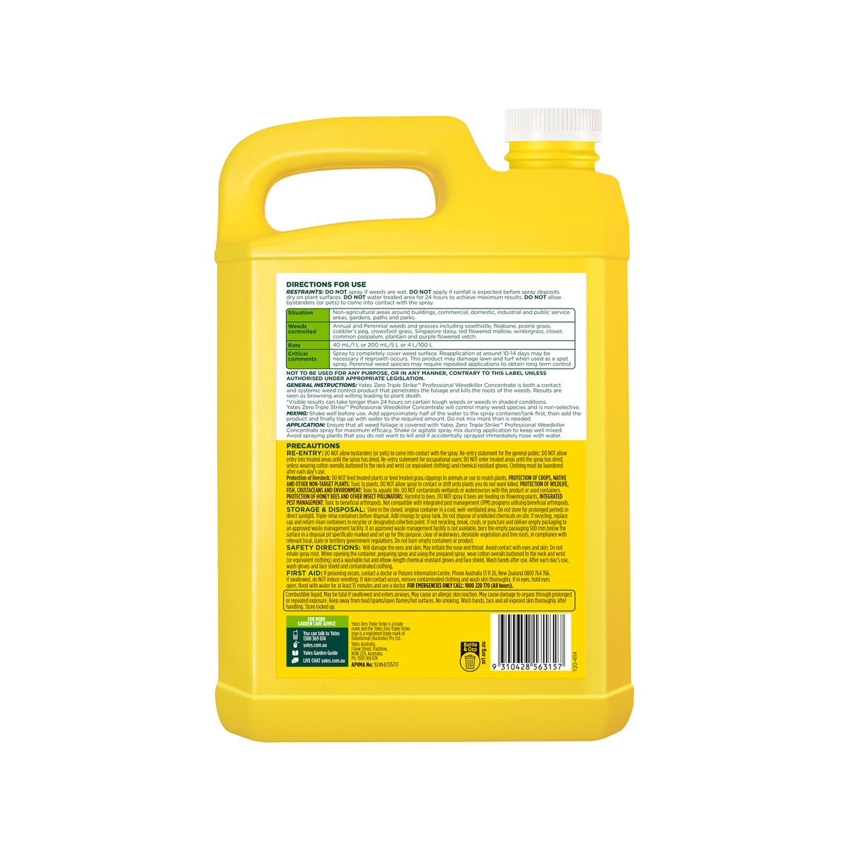 Yates 3L Zero Triple Strike Professional Weedkiller Concentrate - Glyphosate-Free, Fast-Acting, Systemic Solution - SuperSaverAU - view 2