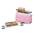 Smeg 50s Retro Style 4 Slice Toaster - Pink, Six Browning Levels, Illuminated Buttons - TSF02PKAU