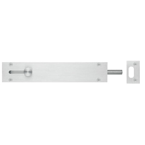 Delf Trade Door Drop Bolt 150mm Zinc Alloy Satin Chrome Easy Install - SuperSaverAU - view 1