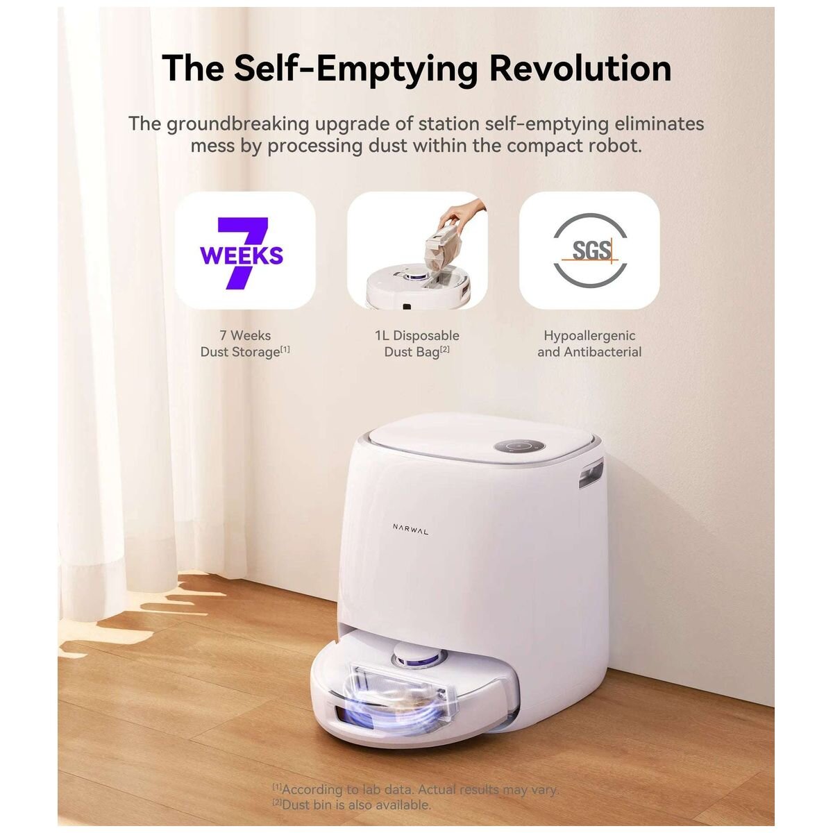 Narwal Freo X Ultra Robot Vacuum Mop - 8,200Pa Suction - AI DirtSense - Self-Empty Station - YJCC015
