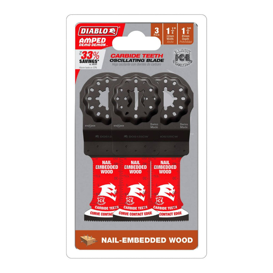 Diablo 32mm Starlock Amped Demo Demon Carbide OMT Blades 3 Pack - Durable Cutting - SuperSaverAU - view 1