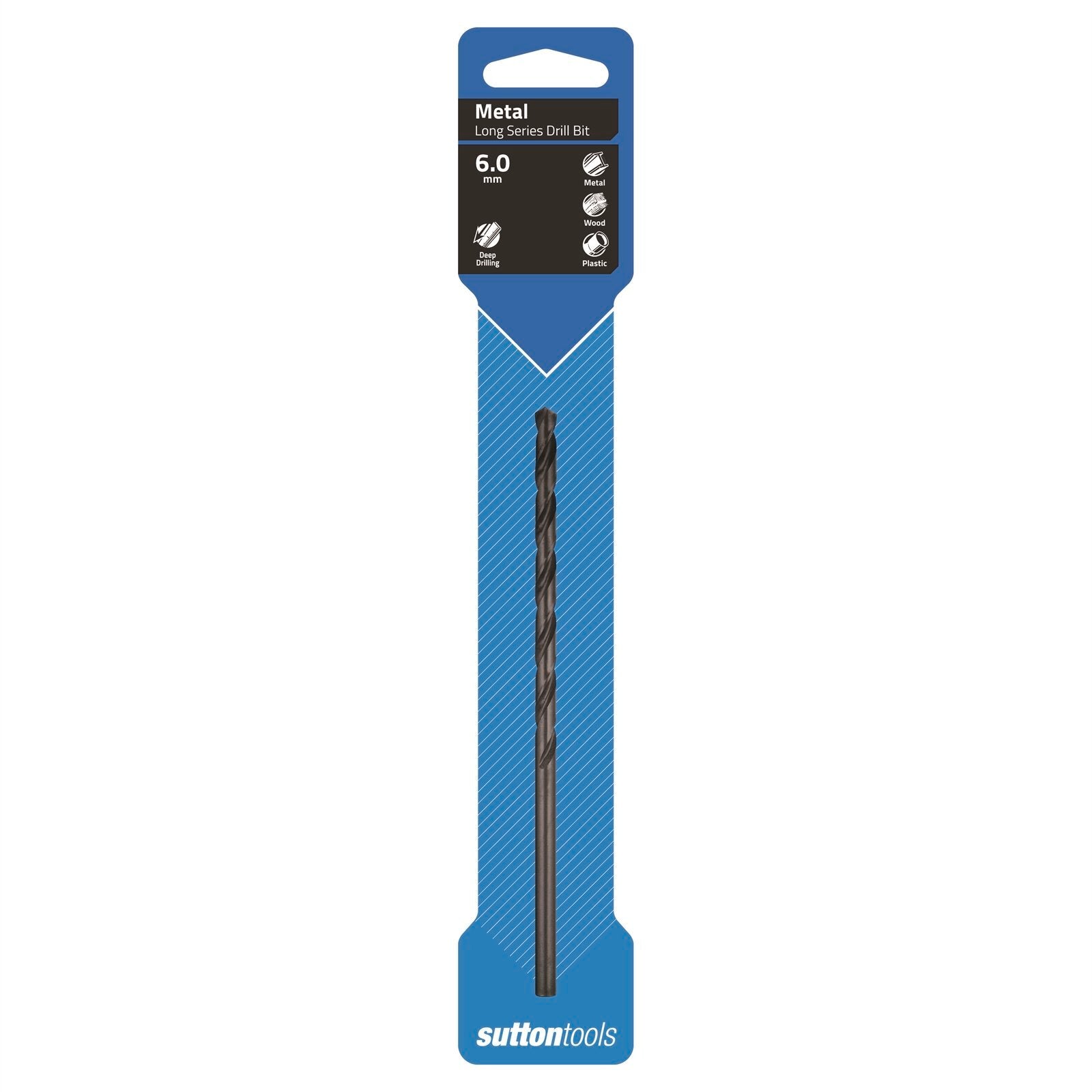 Sutton Tools 6.0mm Long Series Jobber Drill Bit, M2 HSS Blue, 95mm Depth