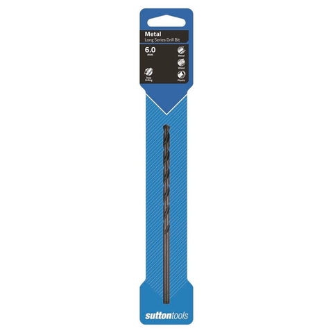 Sutton Tools 6.0mm Long Series Jobber Drill Bit M2 HSS Blue Finish - SuperSaverAU - view 1