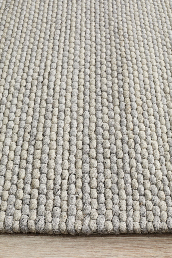 Rug Culture Studio Large Rug 280x190cm - Grey Felted Wool, Hand Woven Flatweave - STUD320GRY280X190