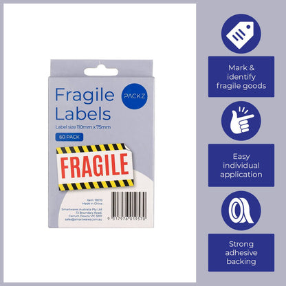Packz Room Labels 110 x 75mm - 60 Pack - Strong Adhesive - Easy Application