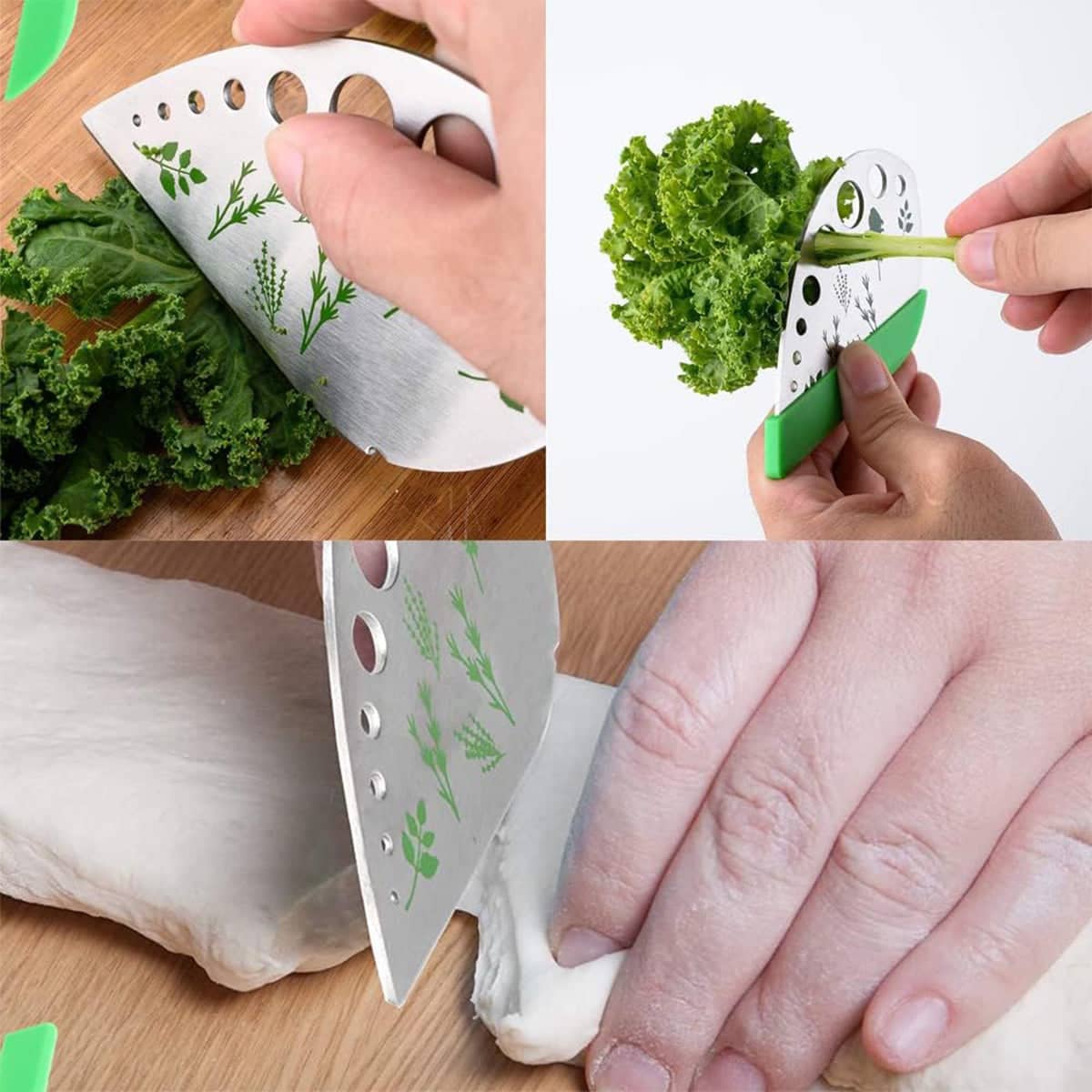 9-Hole Stainless Steel Herb Stripper, Green - view 4