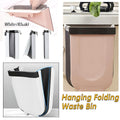 9 Litre Hanging Waste Bin, Wall Mounted Folding Kitchen Cabinet Trash Can - Dusty Pink - view 2