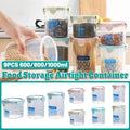 9 Piece Food Storage Container Set with Sealed Lids, 600ml, 800ml and 1000ml Jars