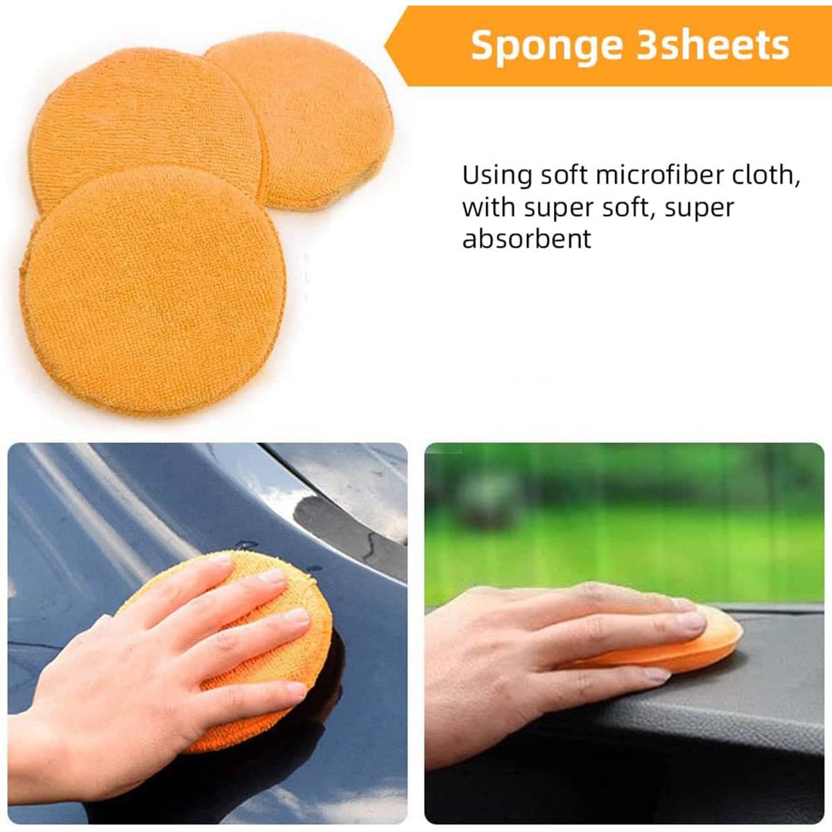 9 Piece Microfibre Car Cleaning Kit with Wash Mitt, Sponge and Brush - Grey - view 5