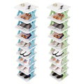 9 Tier Shoe Rack Space Saving Storage Organiser Stand - Green - view 3