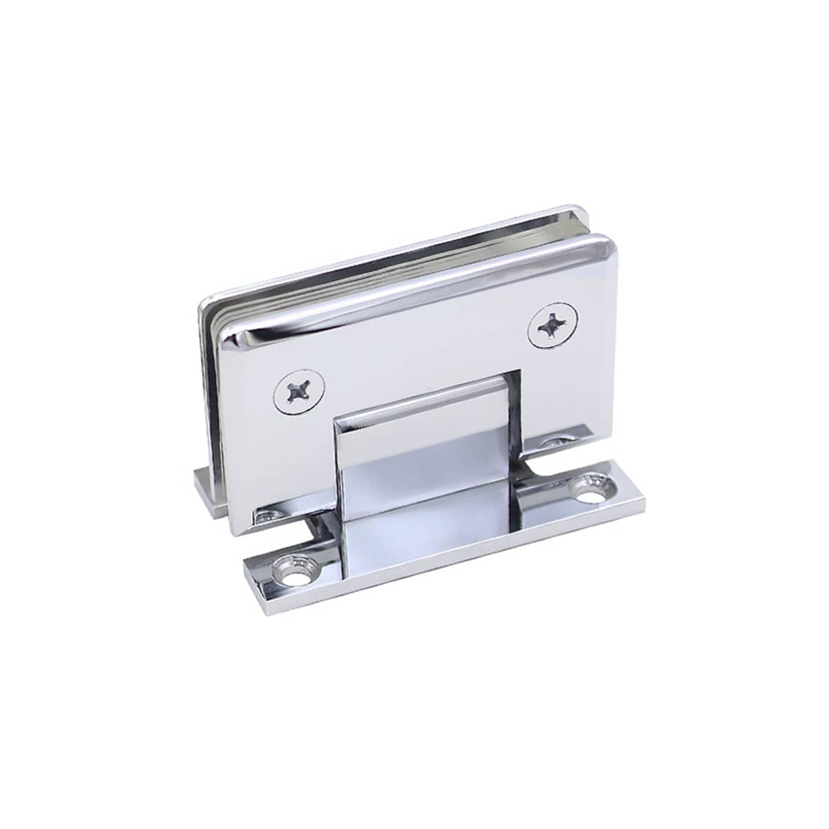 90 Degree Glass Shower Clamp with Bevel Edge - Chrome