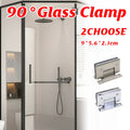 90 Degree Glass Shower Clamp with Bevel Edge - Chrome - view 2