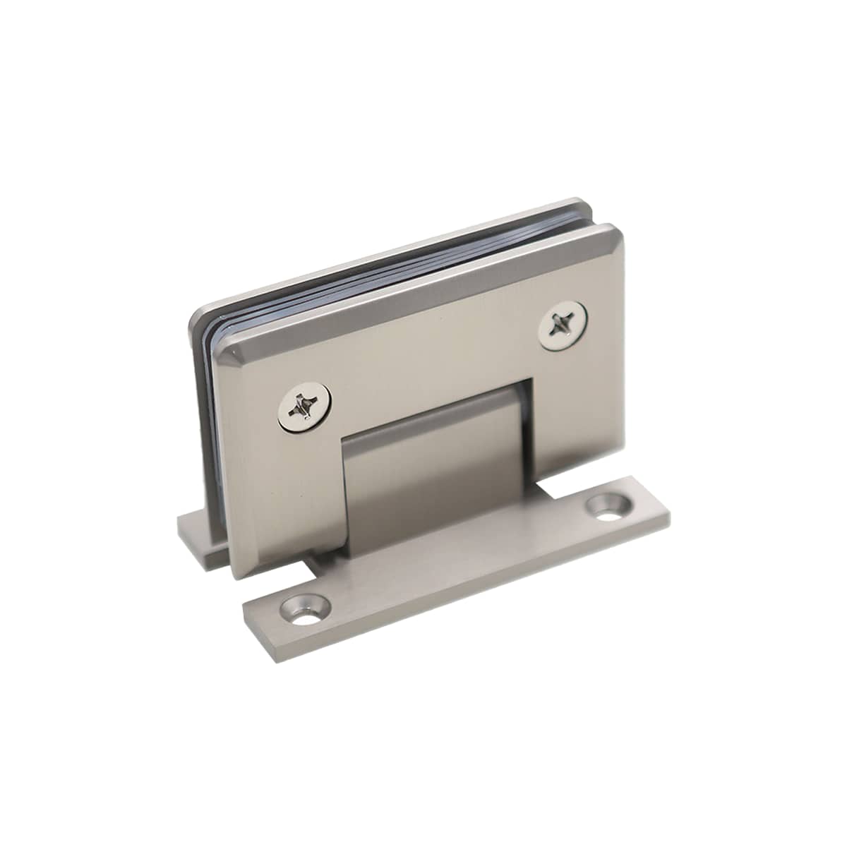 90 Degree Glass Shower Clamp with Bevel Edge - Nickel
