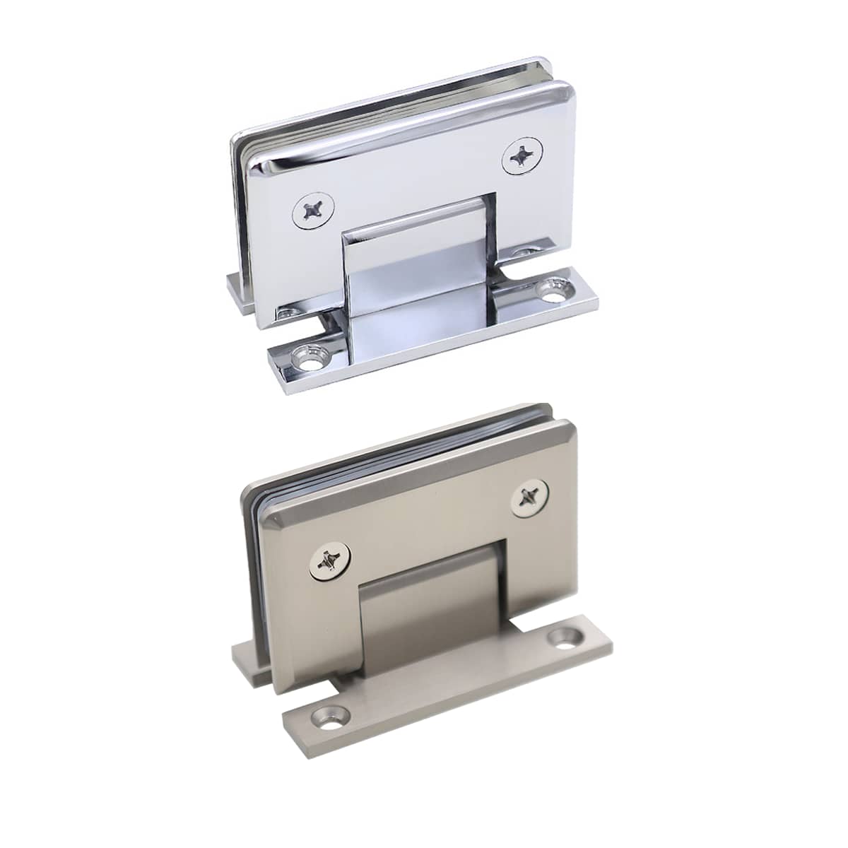 90 Degree Glass Shower Clamp with Bevel Edge - Nickel - view 3
