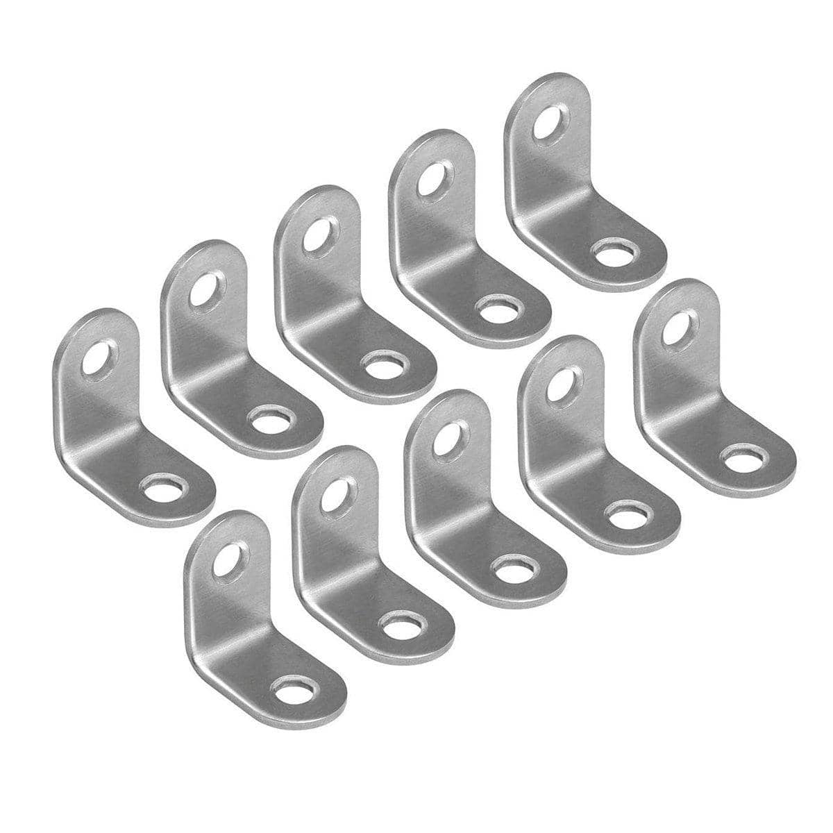 90 Degree Stainless Steel Angle Brackets - 25 x 25 x 16 mm, Pack of 10