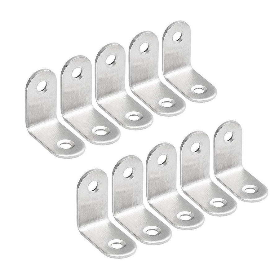 90 Degree Stainless Steel Angle Brackets - 30 x 30 x 16 mm, Pack of 10