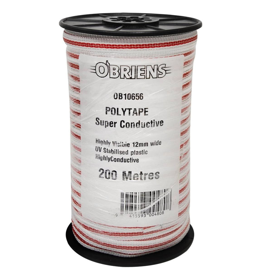 O Briens Electric Fencing Polytape 200m 12mm - Highly Visible - Durable - SuperSaverAU - view 1