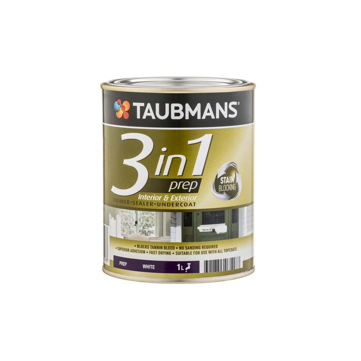 Taubmans 3 in 1 Primer Undercoat Sealer Paint - 1L - White - Fast Drying - SuperSaverAU - view 1
