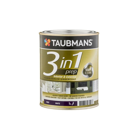 Taubmans 3 in 1 Primer Undercoat Sealer Paint - 1L - White - Fast Drying - SuperSaverAU - view 1