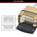 Master Lock Excell Combo Padlock - 56mm Wide - 51mm Shackle - 4-Digit Combination - Tough-Cut Shackle - Weather Resistant - SuperSaverAU - view 3