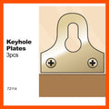 Everhang Brass Plated Keyhole Plates 3 Pack Steel Durable Easy Install - SuperSaverAU - view 2