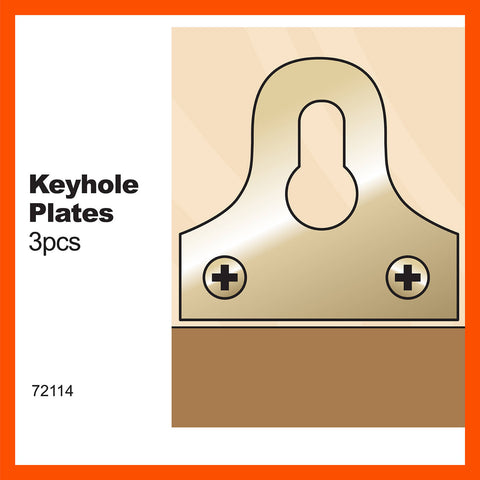 Everhang Brass Plated Steel Picture Hanging Keyhole Plates - 3 Pack