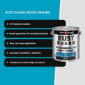 White Knight Rust Guard 4L Black Satin Epoxy Enamel Paint - Metal Coating, Indoor & Outdoor