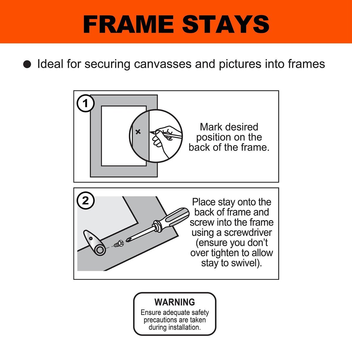 Everhang Picture Frame Stay - 21mm x 7mm - Nickel Plated - 16 Pack - SuperSaverAU - view 3