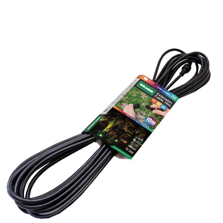 Holman 10m Black RGB Colour 4-Pin Garden Light Extension Cable ALCRGB10