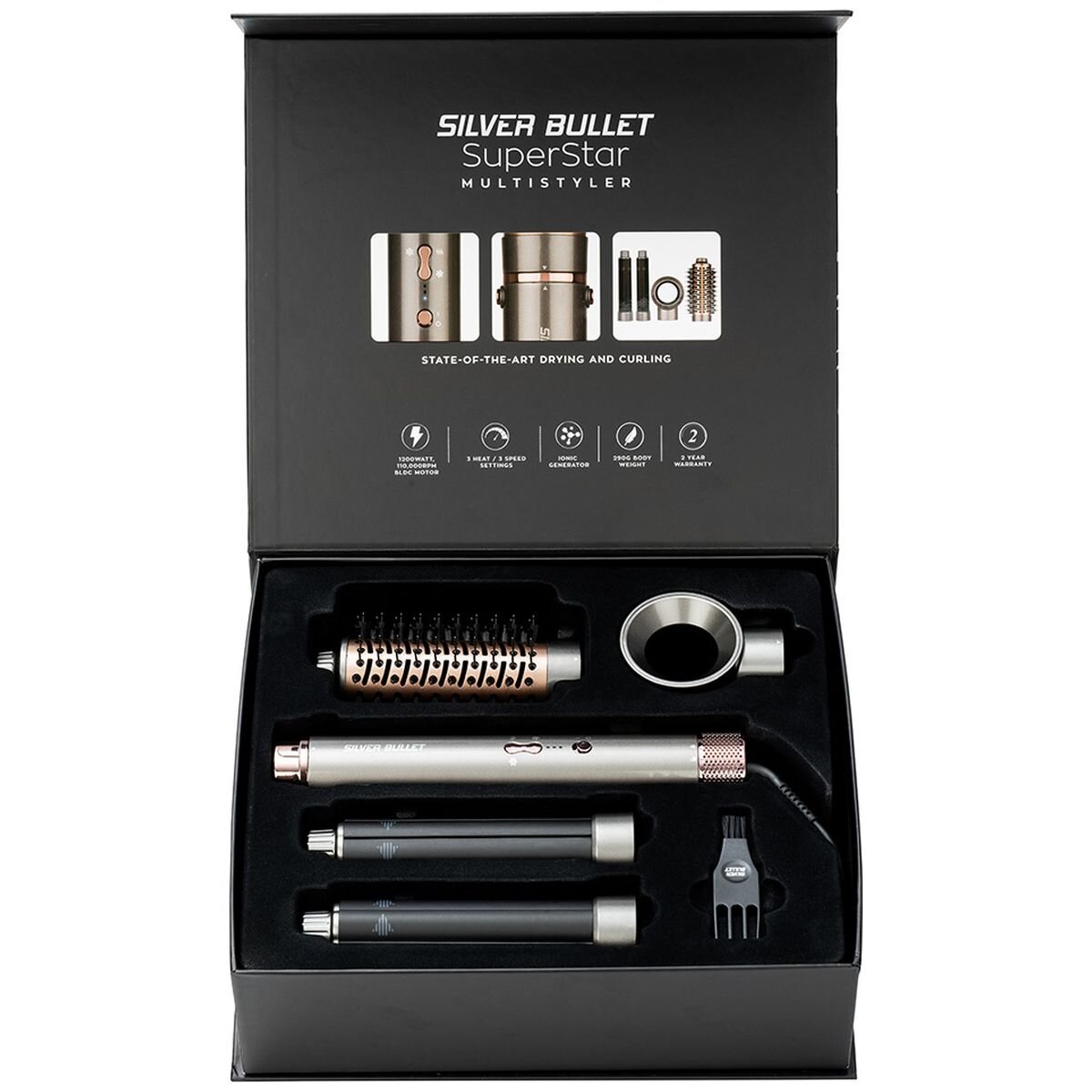 Silver Bullet Platinum SuperStar multistyler brush - 1200W motor, Coanda effect curling - 900505