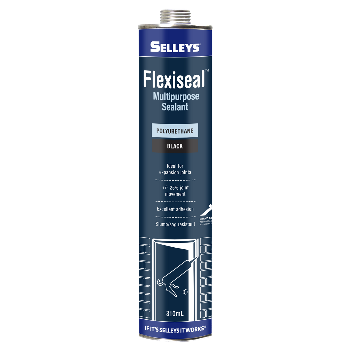 Selleys Black Flexiseal Polyurethane Sealant 310ml Weatherproof Flexible - SuperSaverAU - view 1