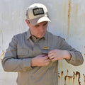 DEWALT Brown Oakdale Coolmax Trucker Hat - Acrylic Mesh, Adjustable