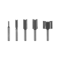 Ryobi 5-Piece Straight Router Bit Set - 1/4" Shank for Grooves & Housing Joints