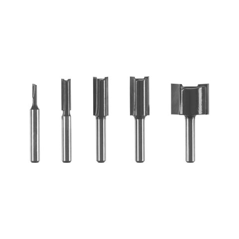 Ryobi 5-Piece Straight Router Bit Set - 1/4" Shank for Grooves & Housing Joints