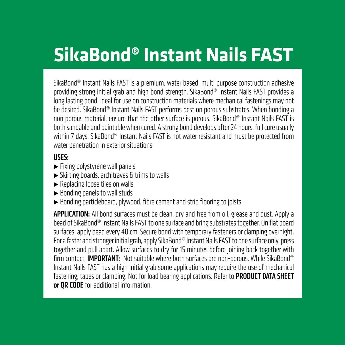Sika 430g White Sikabond Instant Nails Fast Construction Adhesive - SuperSaverAU - view 3