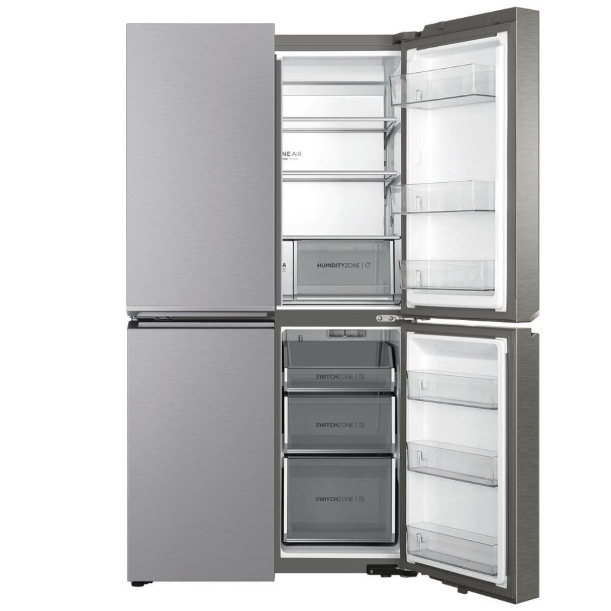 Haier 623L Quad Door Fridge - Satina Silver - 4.5 Star Energy Rating - Wi-Fi Enabled - HRF680YS